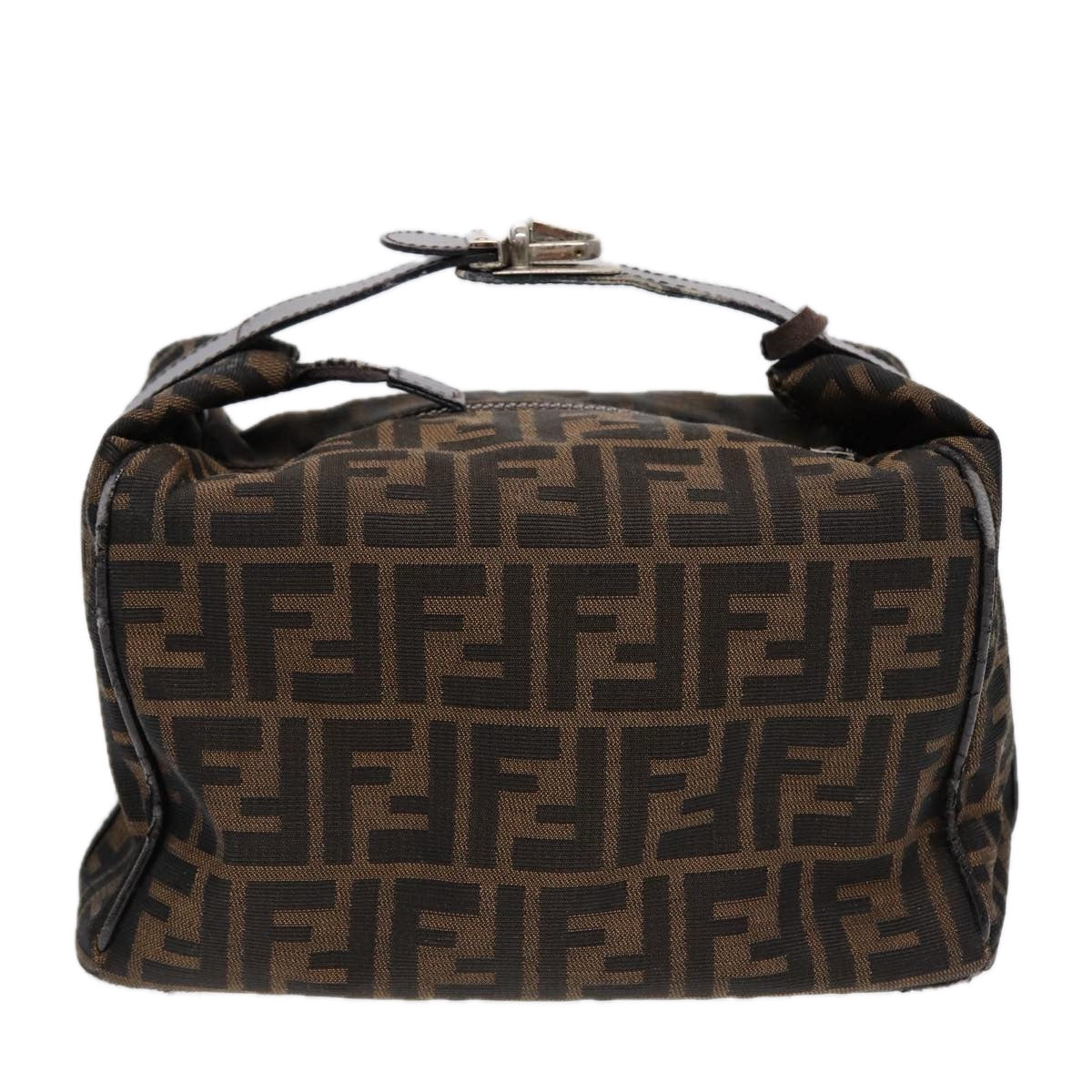 Luxury Fendi Zucca Canvas Vanity Pouch Brown Black Silver87877