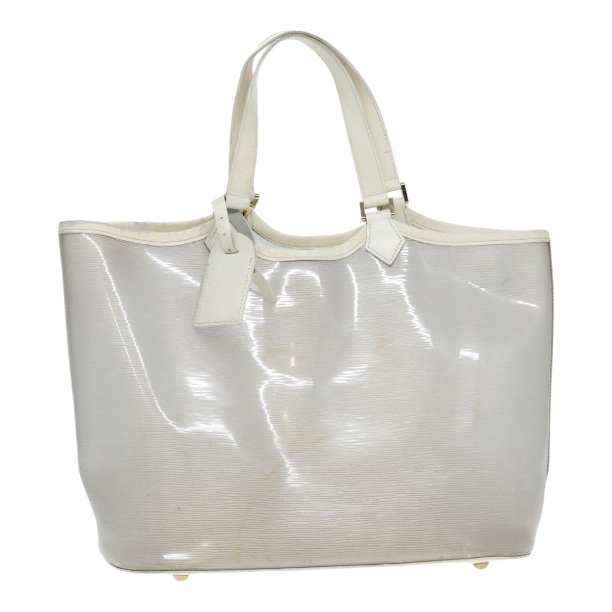LOUIS VUITTON Epi Plage Lagoon Bay Tote Bag White Clear M92151 LV 87892