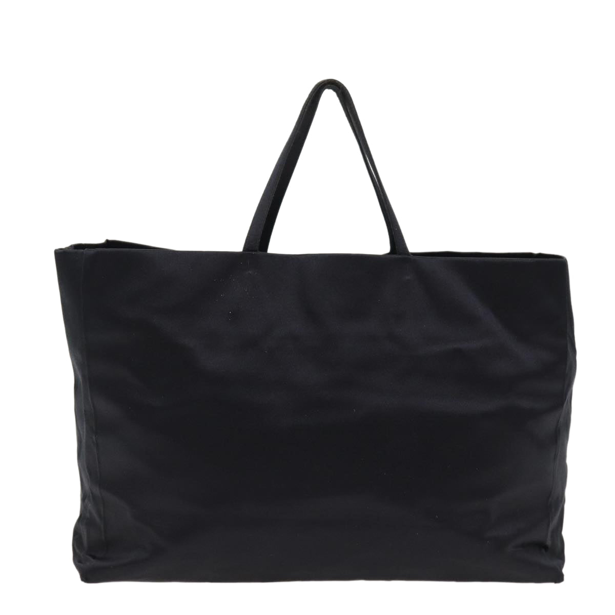 Luxury Prada Tote Bag Satin Black Silver  87909