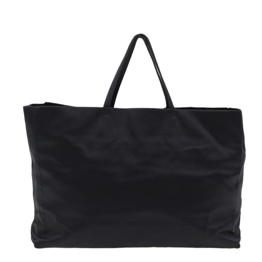 Luxury Prada Tote Bag Satin Black Silver  87909