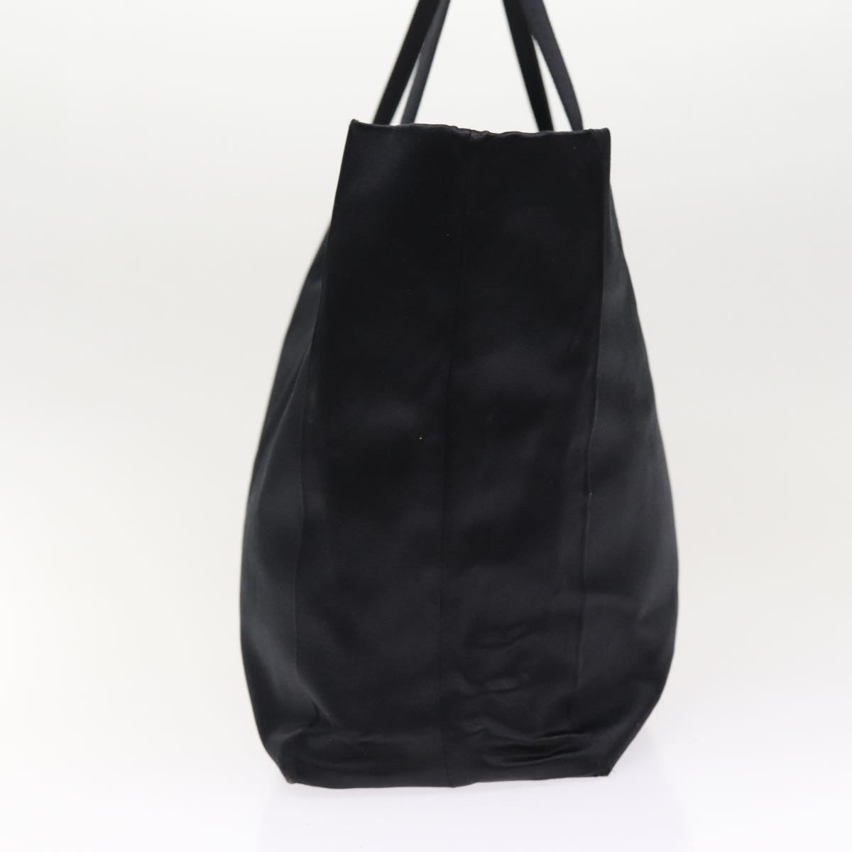 Luxury Prada Tote Bag Satin Black Silver  87909