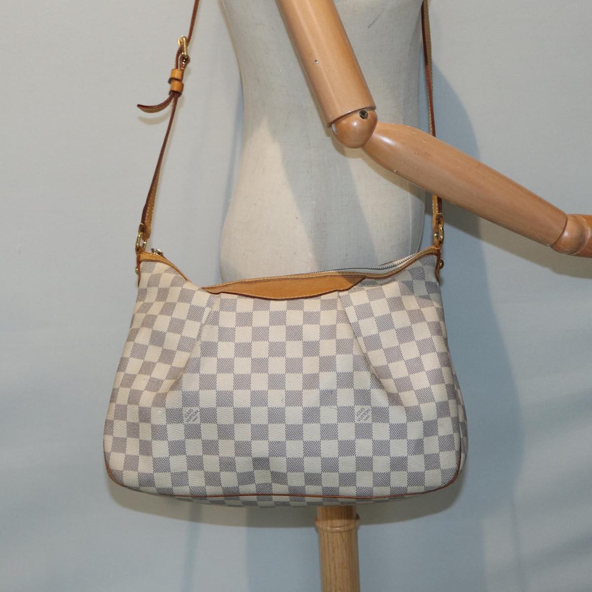 LOUIS VUITTON Damier Azur Siracusa MM Shoulder Bag N41112 LV 87968