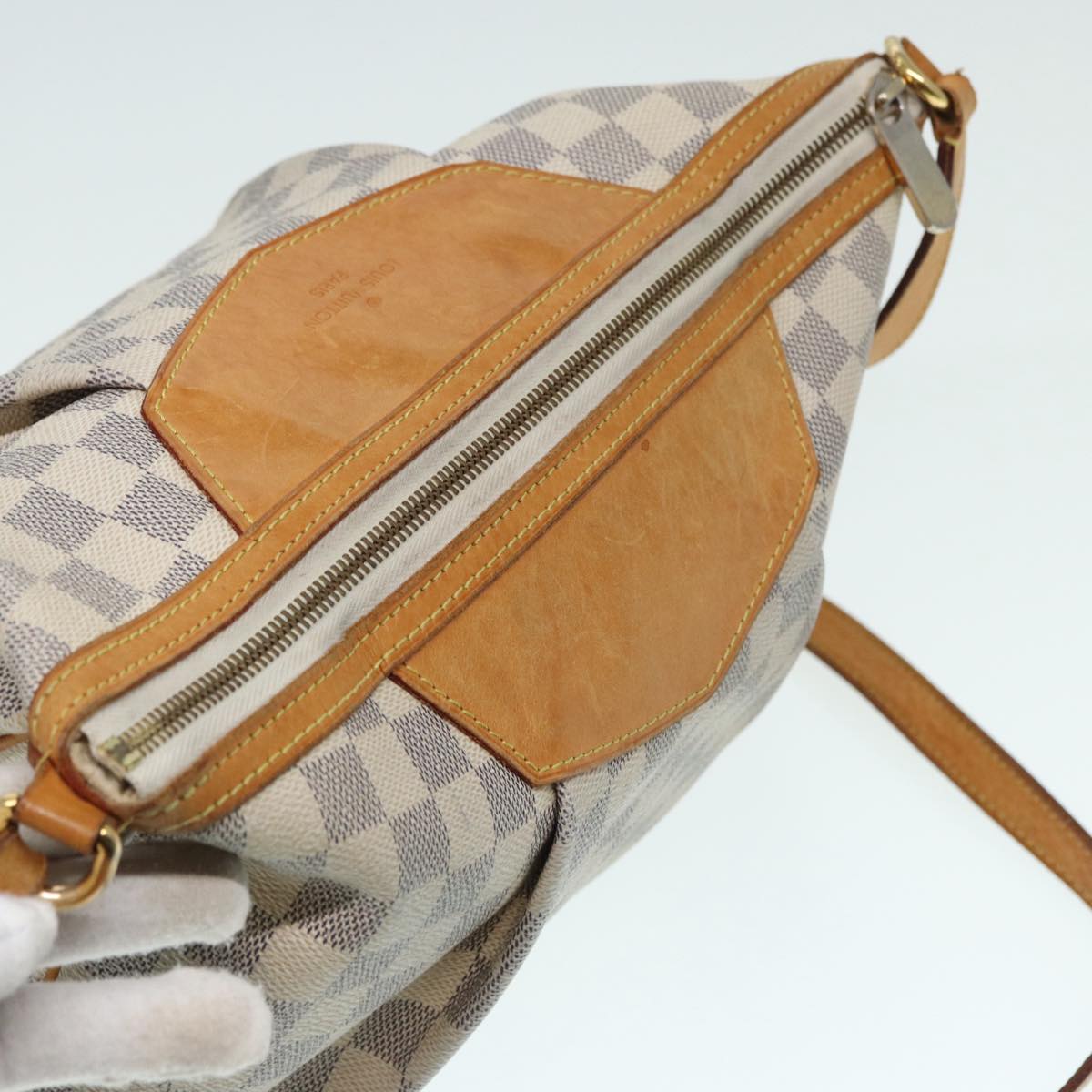 LOUIS VUITTON Damier Azur Siracusa MM Shoulder Bag N41112 LV 87968