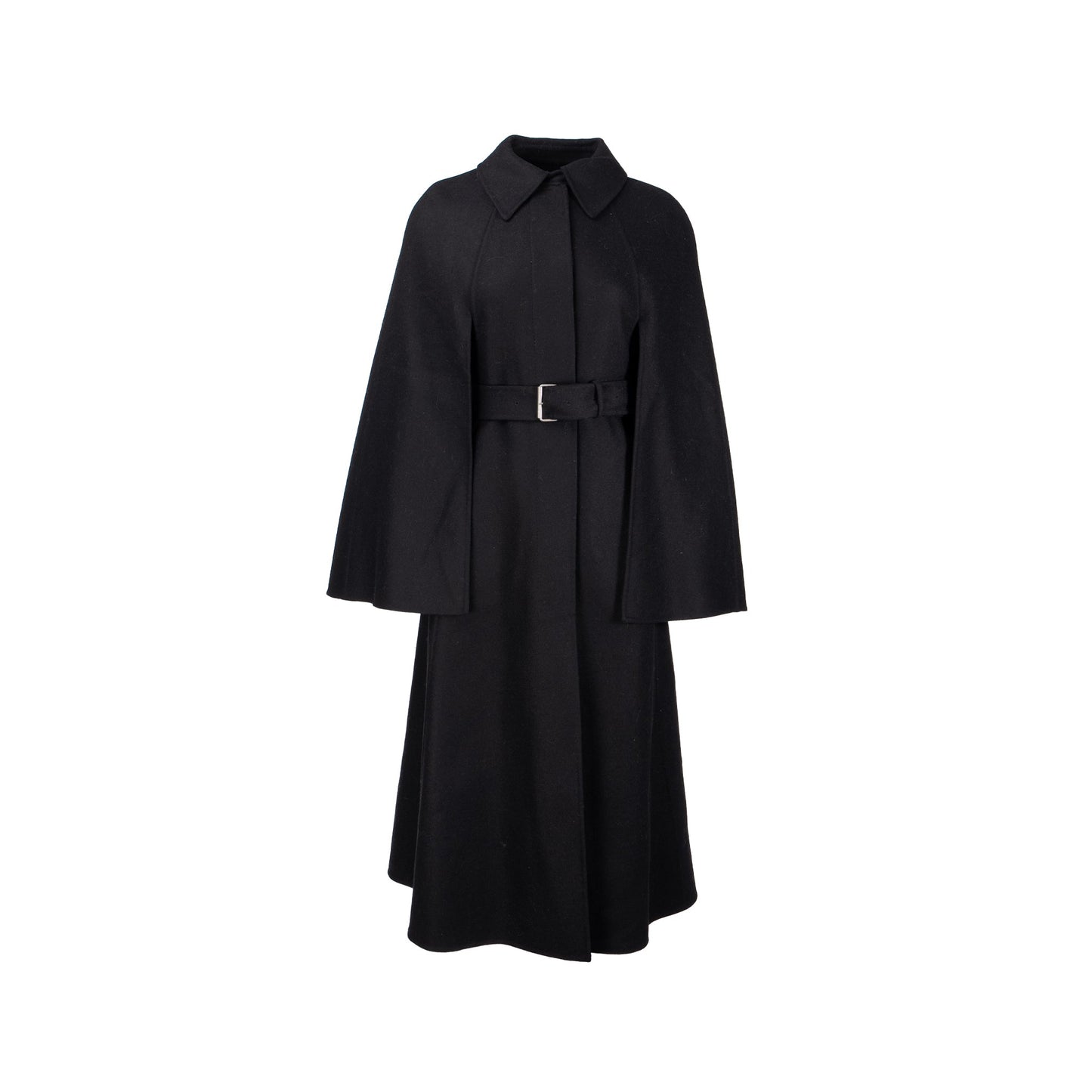 Luxury Dior Size 36 Coat with Belt Wool/Rabbit Hair Black
