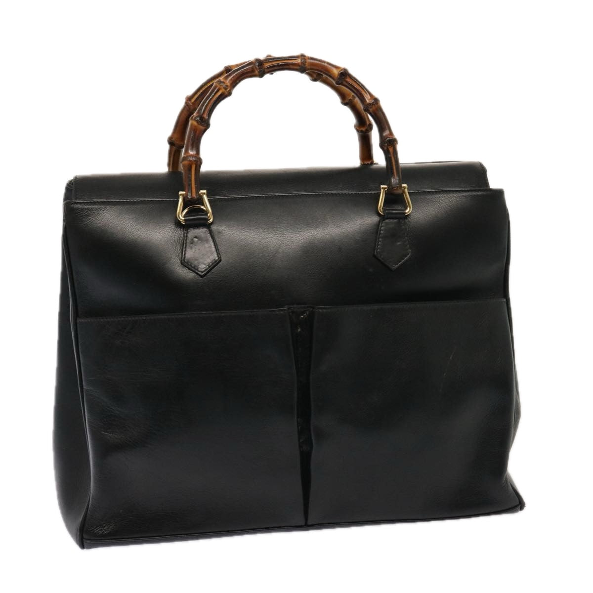 Luxury Gucci Trending 2025 Bamboo Hand Bag Leather Black 002 2850 0322 0 Auth 75958