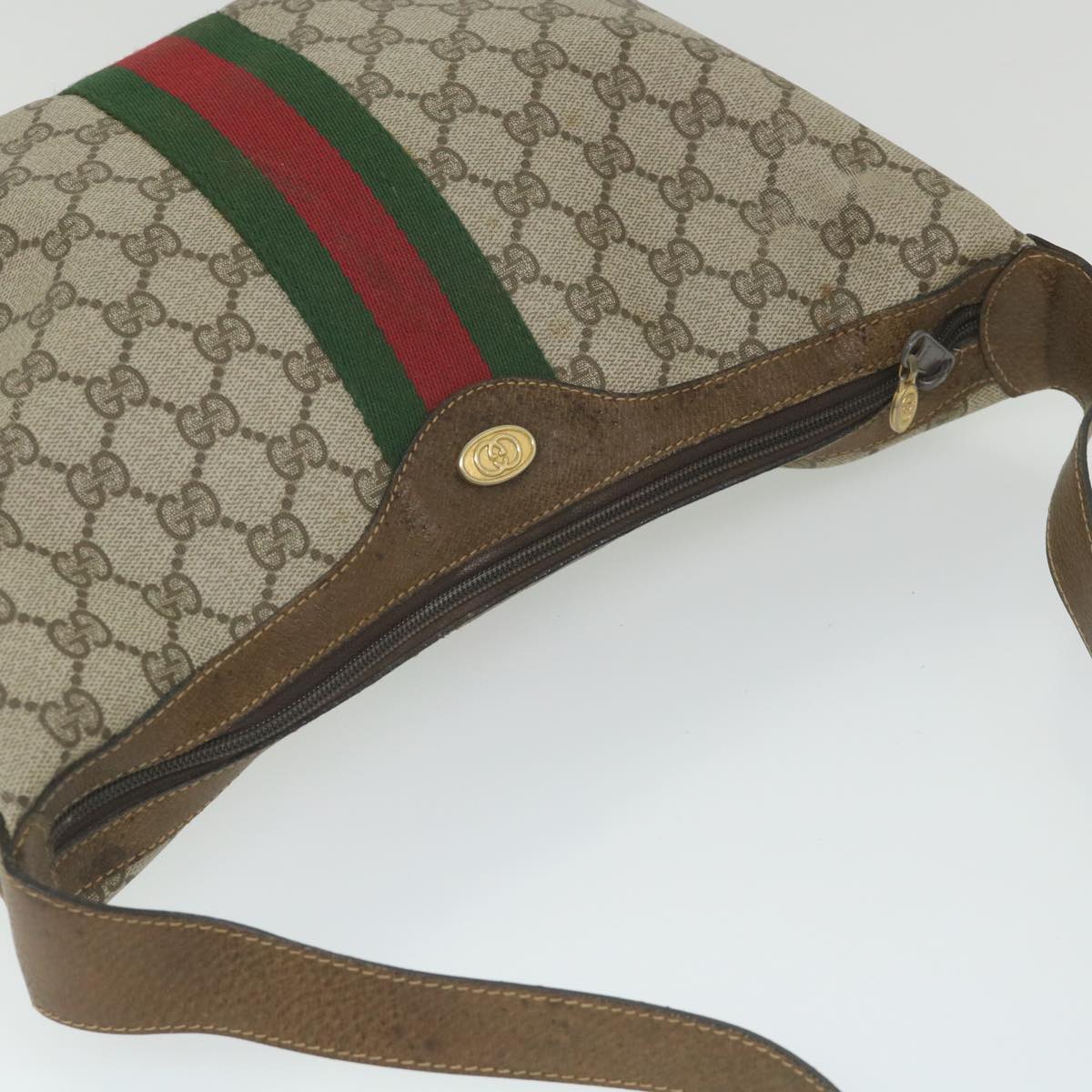Gucci Web  Canvas Shoulder Bag