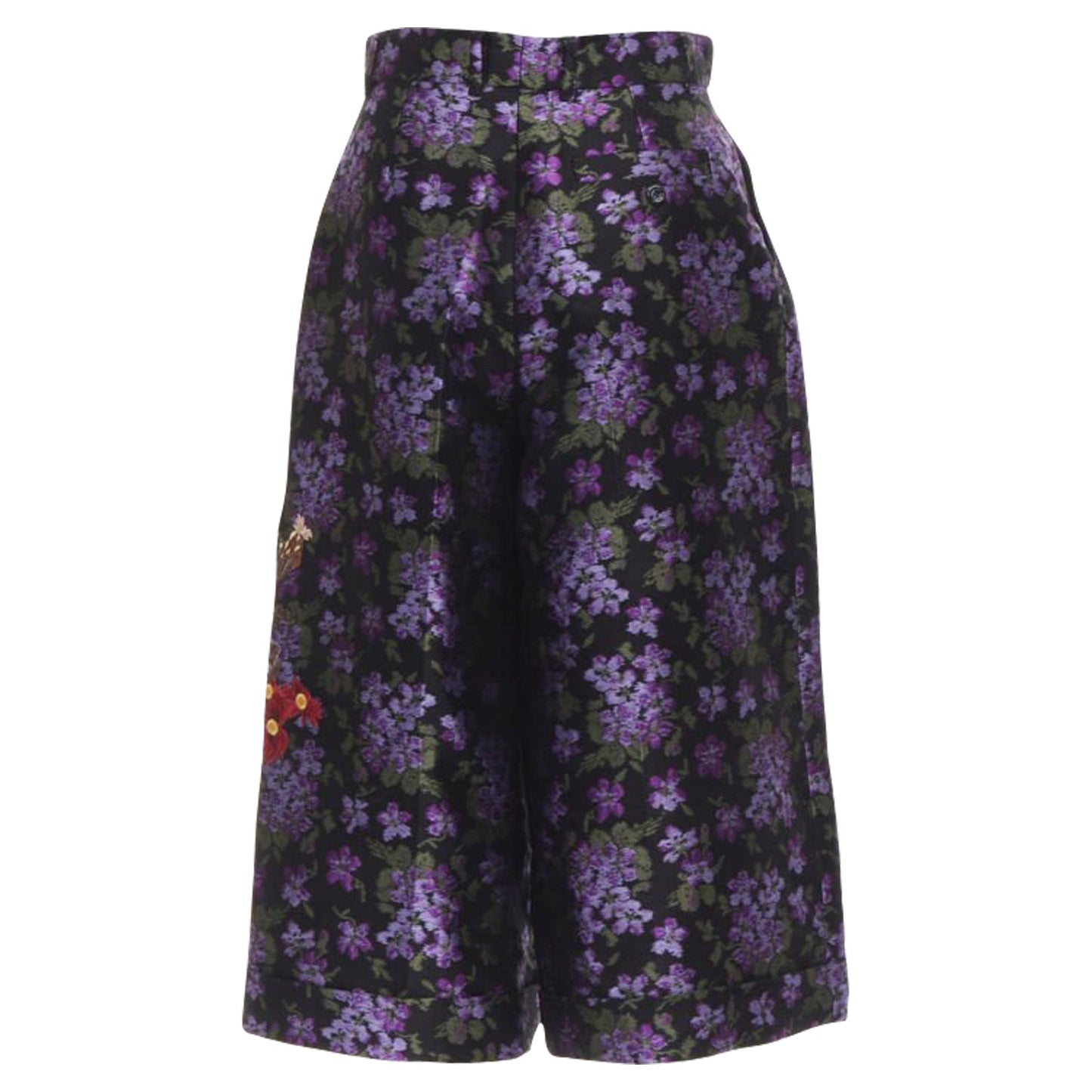 Gucci floral jacquard embroidery patch culotte shorts