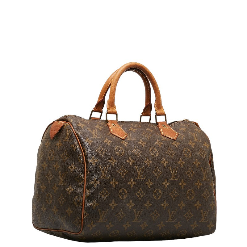 Louis Vuitton Monogram Speedy 30 Handbag Mini Boston Bag M41108 Brown PVC Leather  Louis Vuitton