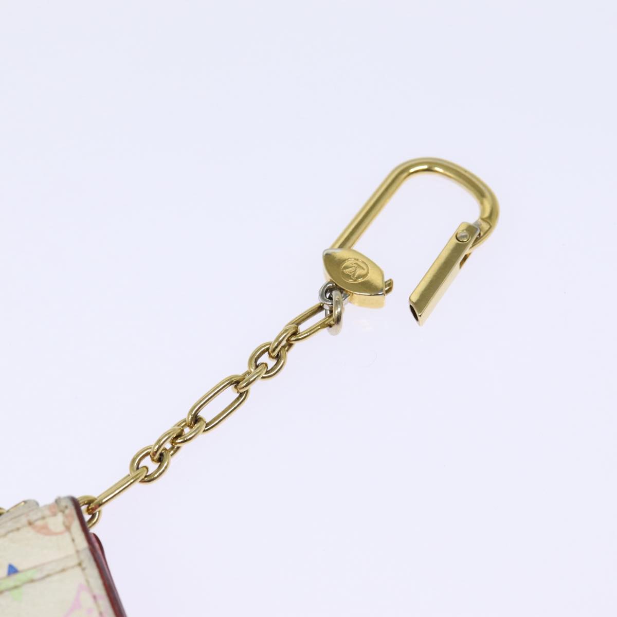 LOUIS VUITTON Multicolor Pochette Cles NM Coin Purse White M93734 LV 88038