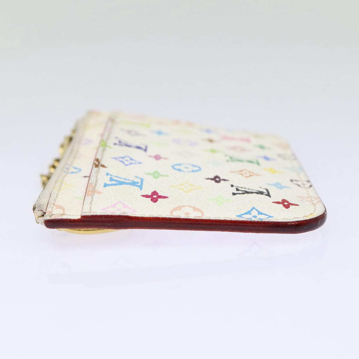 LOUIS VUITTON Multicolor Pochette Cles NM Coin Purse White M93734 LV 88038