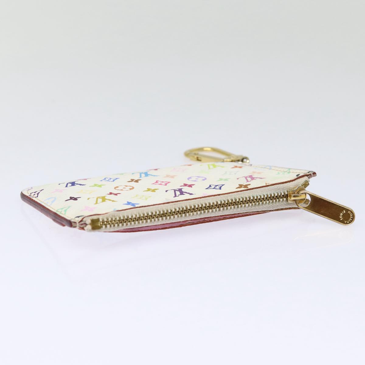 LOUIS VUITTON Multicolor Pochette Cles NM Coin Purse White M93734 LV 88038