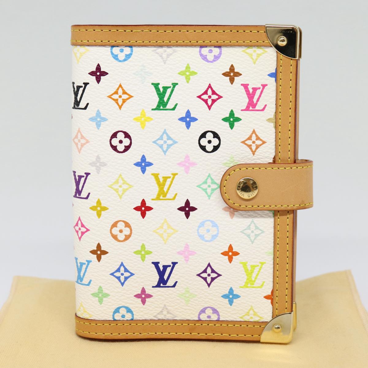 LOUIS VUITTON Multicolor Agenda PM Day Planner Cover White R21074 LV 88064