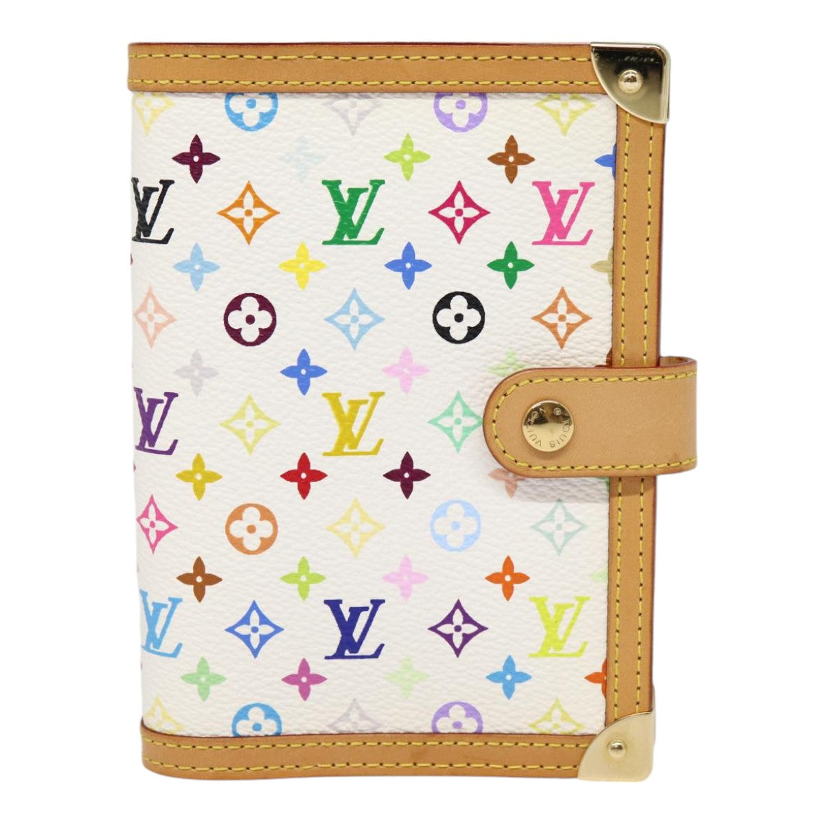 LOUIS VUITTON Multicolor Agenda PM Day Planner Cover White R21074 LV 88064