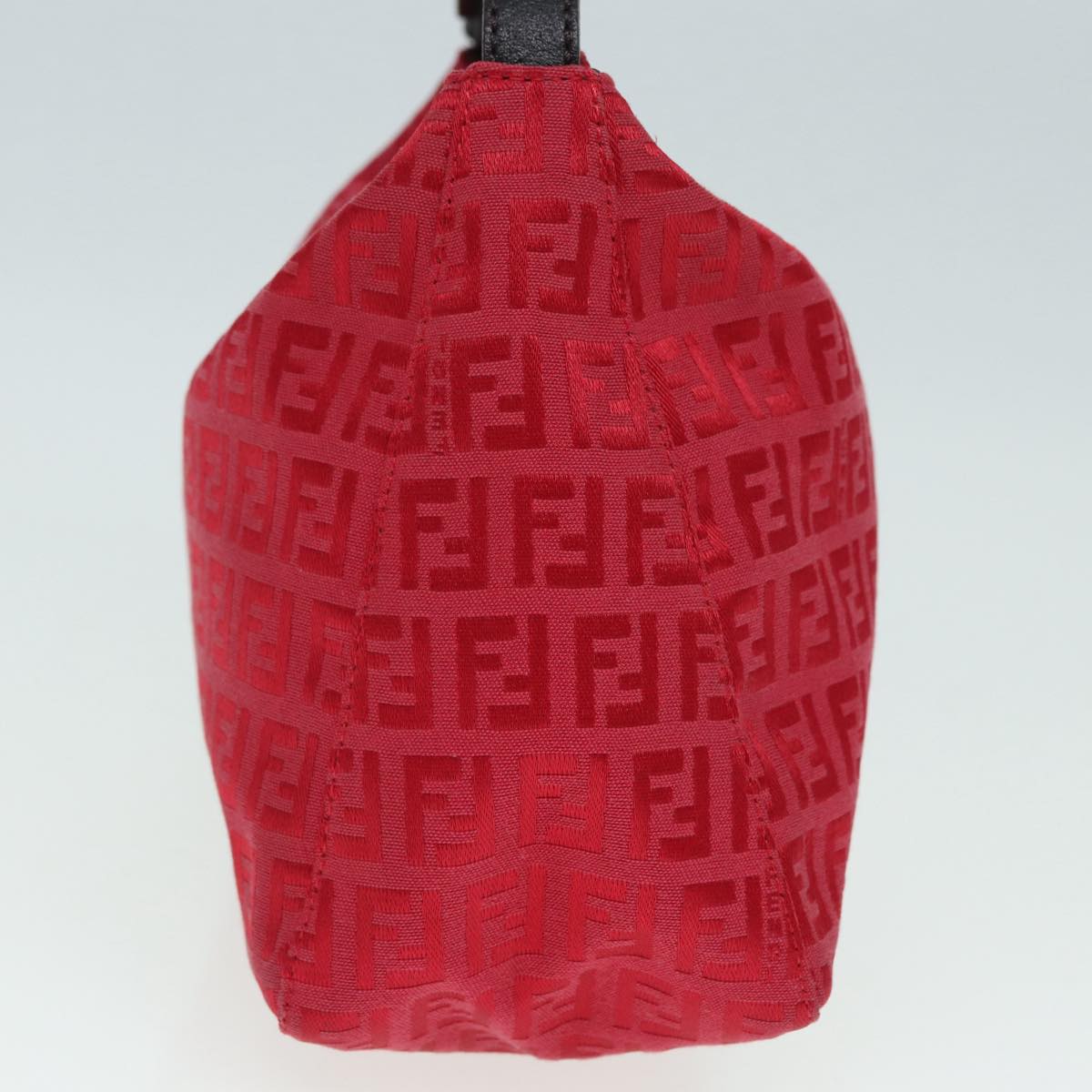 Luxury Fendi Zucchino Canvas Hand Bag Red Silver88077