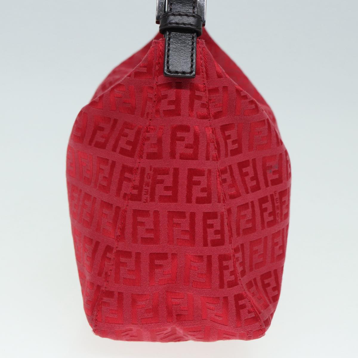 Luxury Fendi Zucchino Canvas Hand Bag Red Silver88077