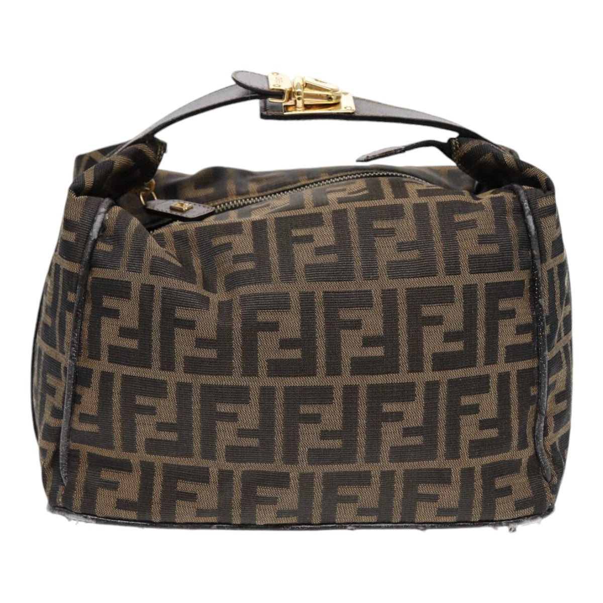 Luxury Fendi Zucca Canvas Hand Bag Brown Black gold88079