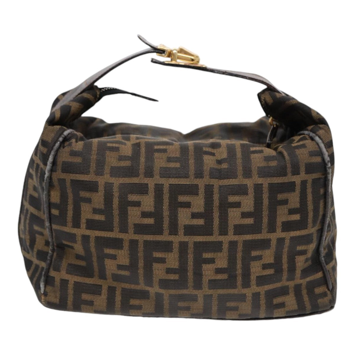 Luxury Fendi Zucca Canvas Hand Bag Brown Black gold88080