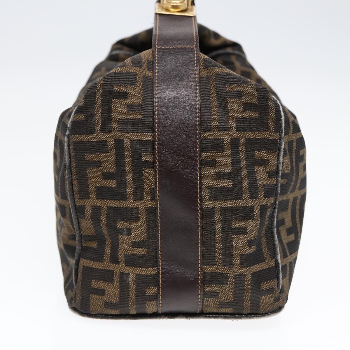 Luxury Fendi Zucca Canvas Hand Bag Brown Black gold88080