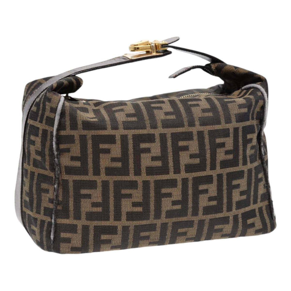 Luxury Fendi Zucca Canvas Hand Bag Brown Black gold88081