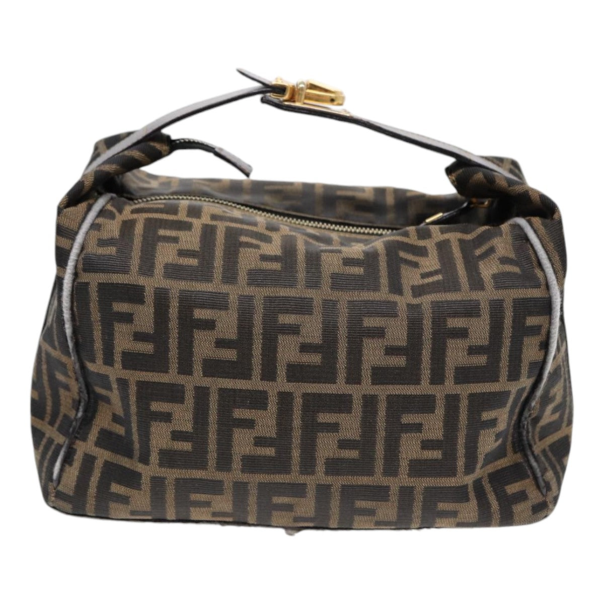 Luxury Fendi Zucca Canvas Hand Bag Brown Black gold88081