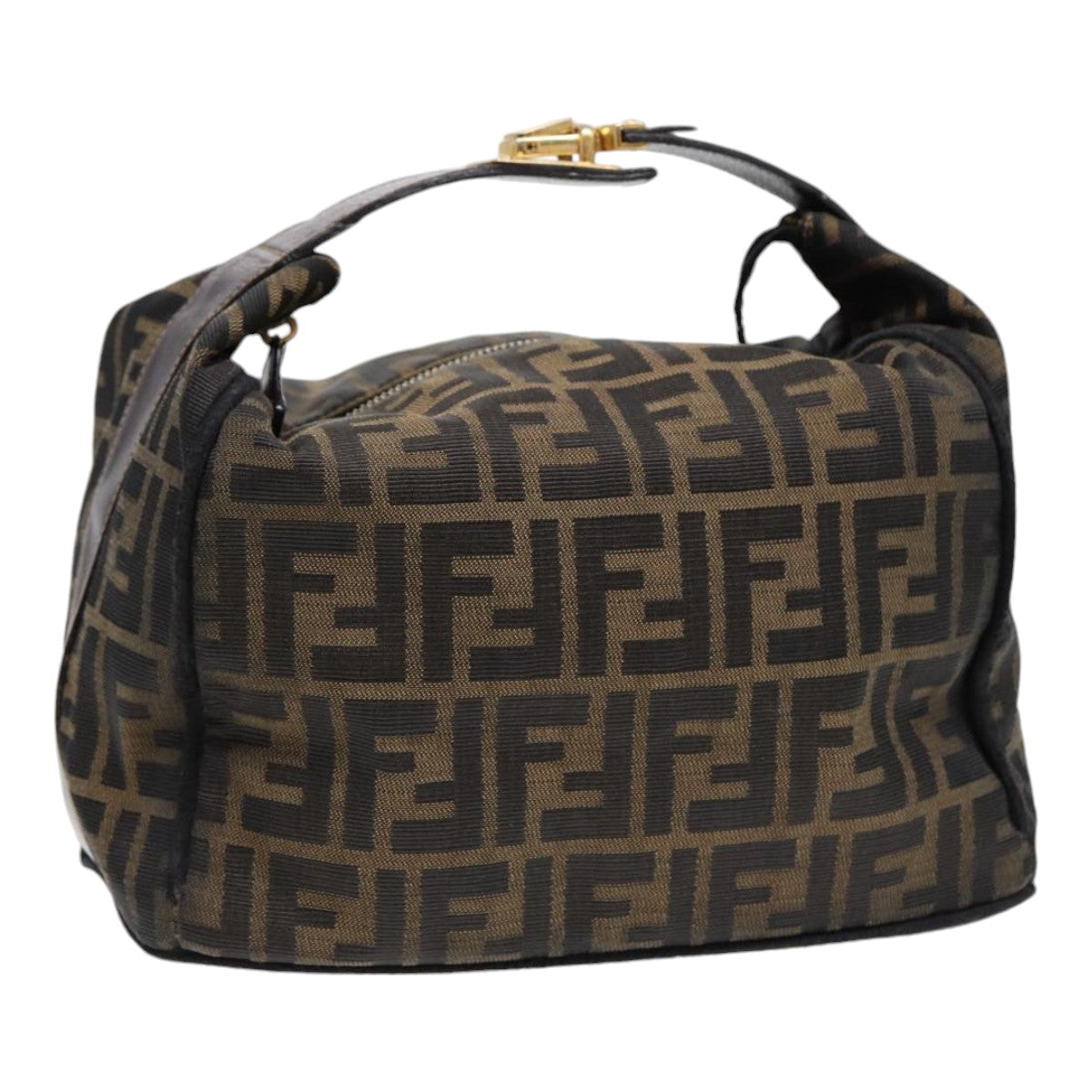 Luxury Fendi Zucca Canvas Hand Bag Brown Black gold88082