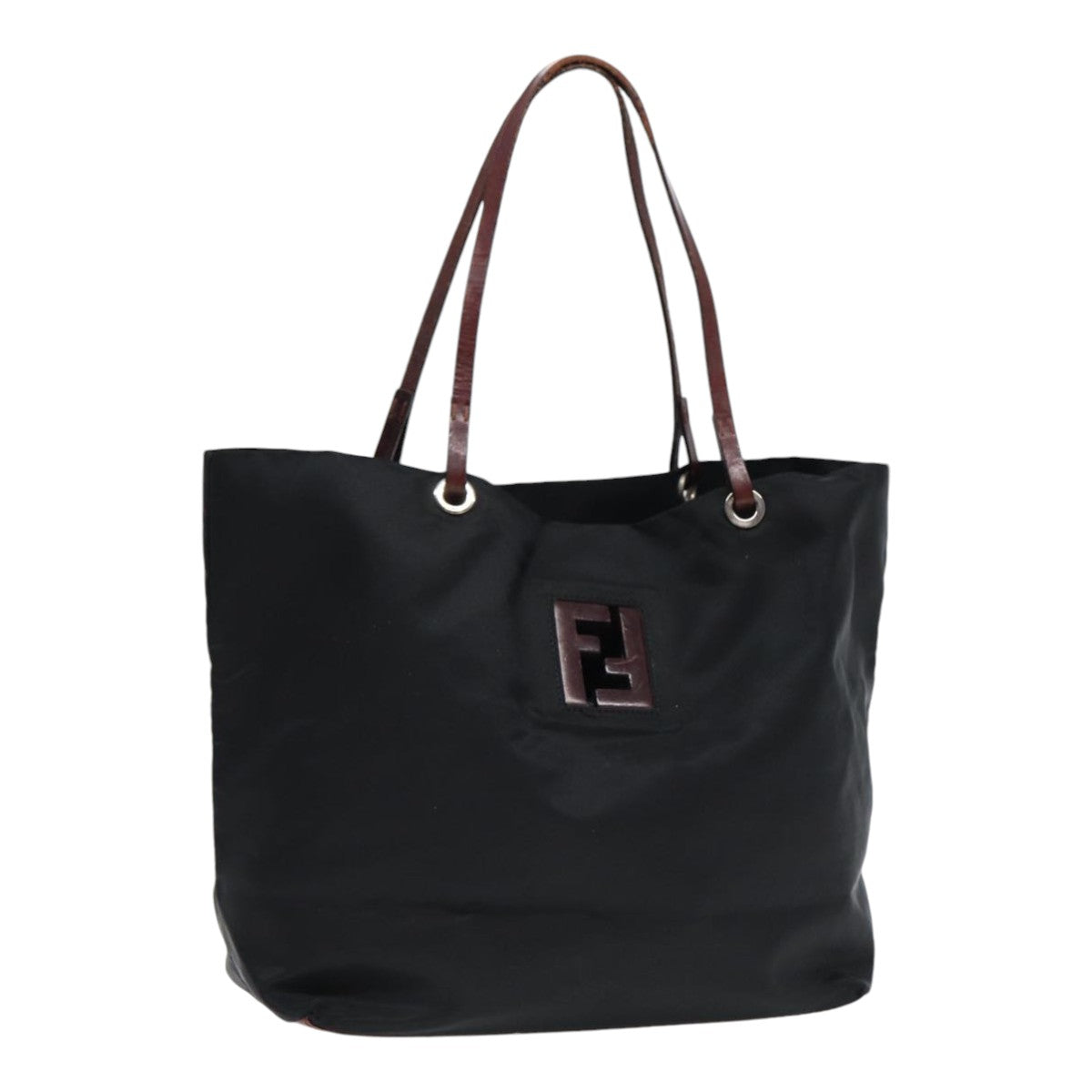 Luxury Fendi Tote Bag Nylon Black Silver88083