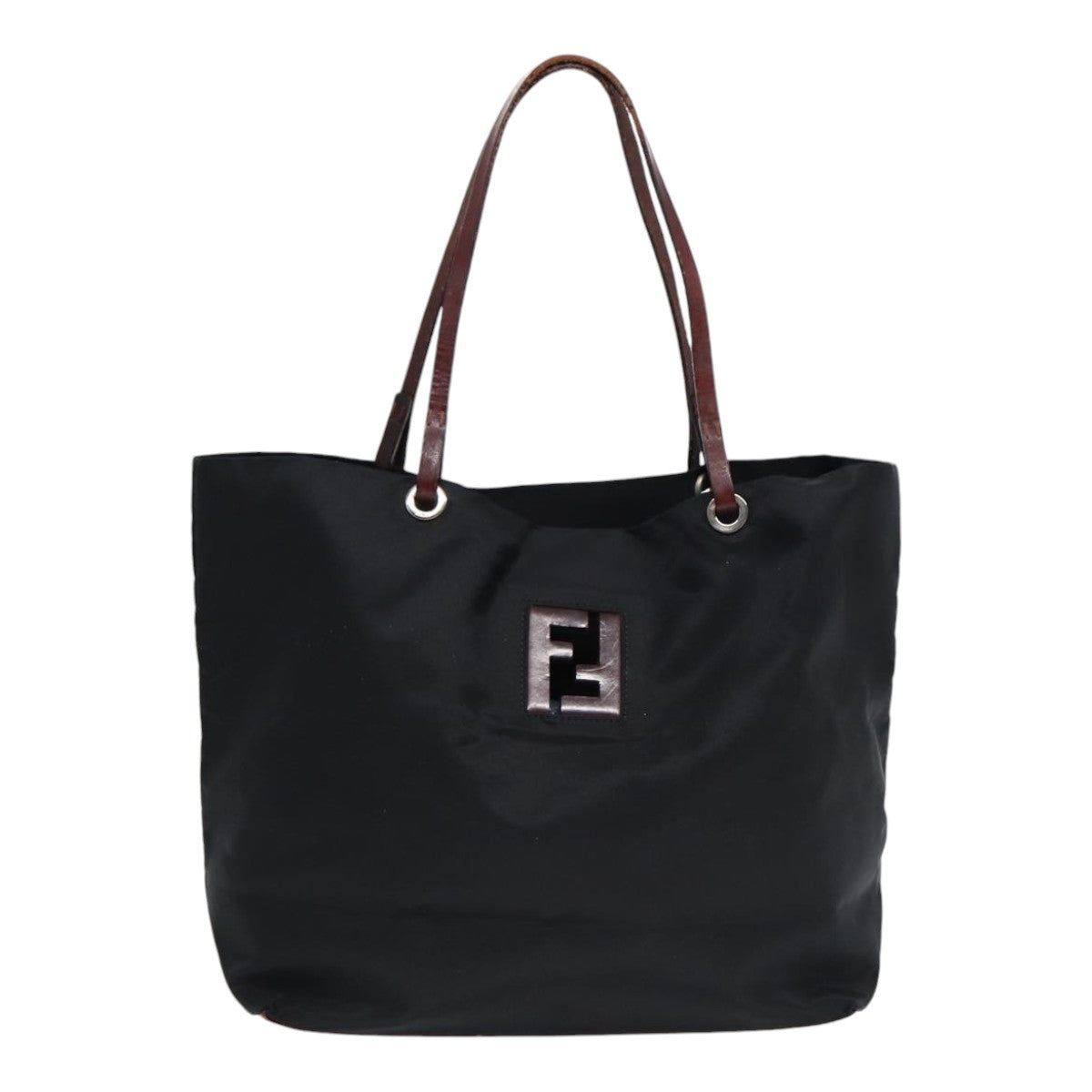 Luxury Fendi Tote Bag Nylon Black Silver88083