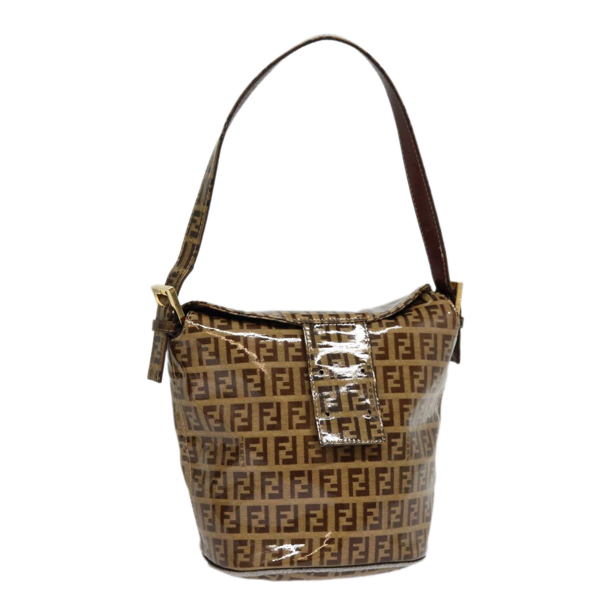 Luxury Fendi Zucchino Canvas Hand Bag Beige Gold88084