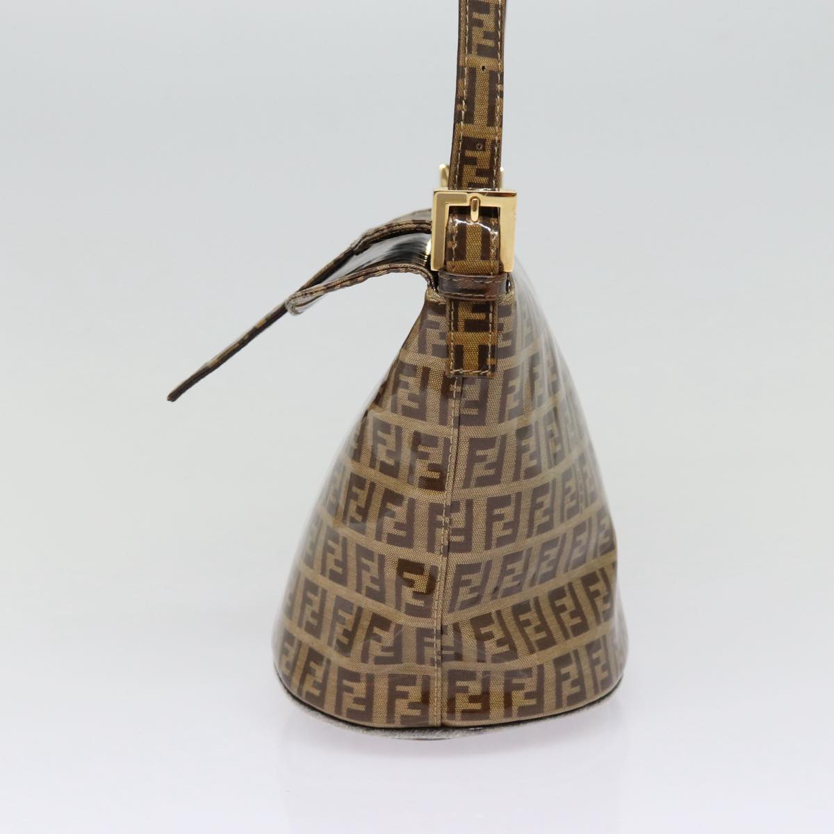 Luxury Fendi Zucchino Canvas Hand Bag Beige Gold88084