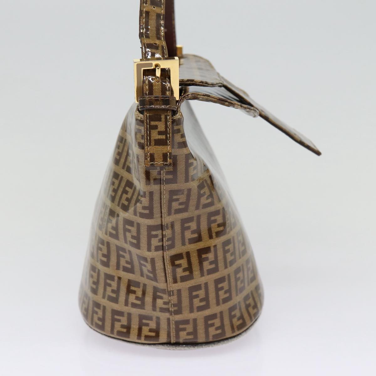 Luxury Fendi Zucchino Canvas Hand Bag Beige Gold88084