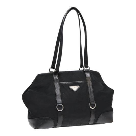 Luxury Prada Tote Bag Nylon Black Silver  88087