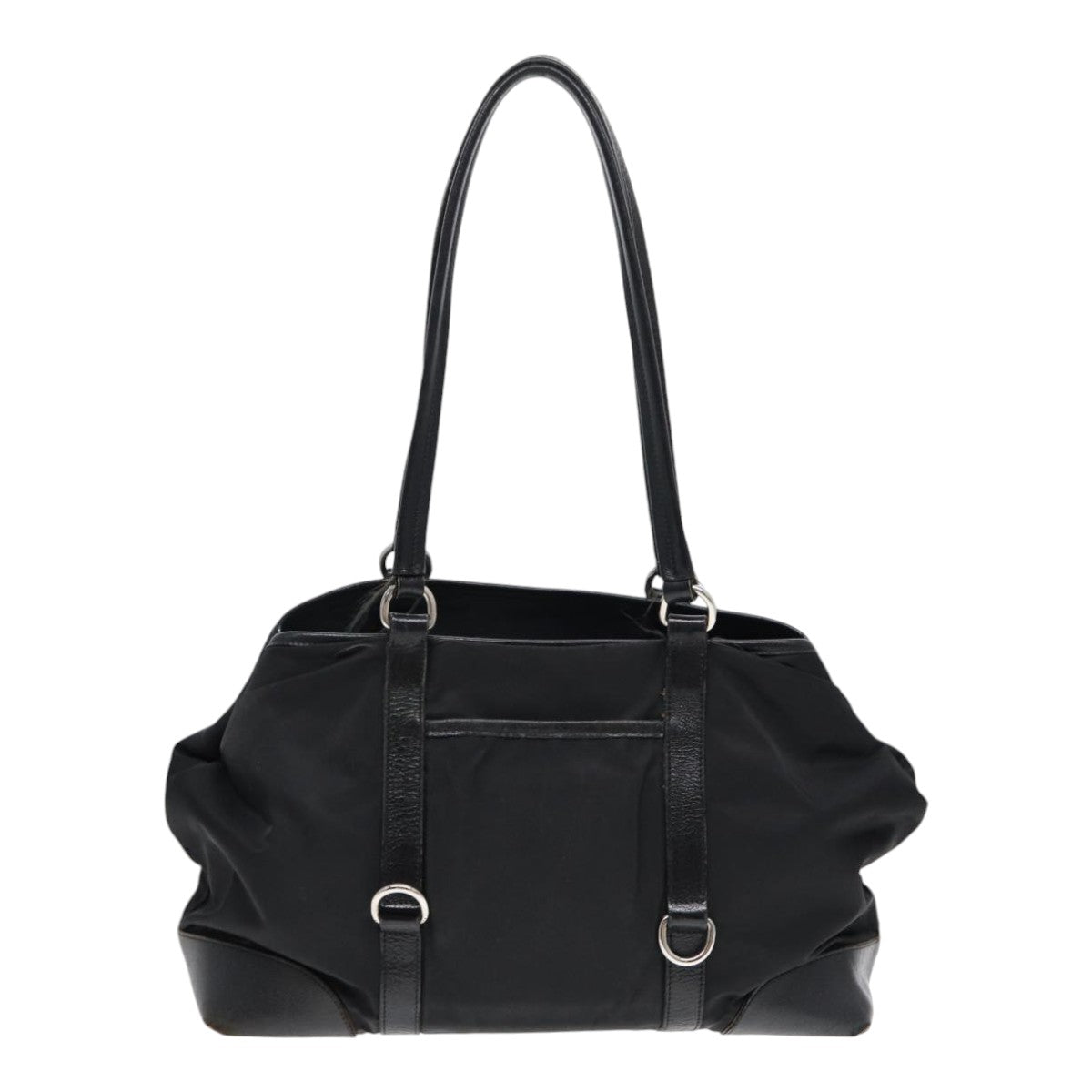 Luxury Prada Tote Bag Nylon Black Silver  88087