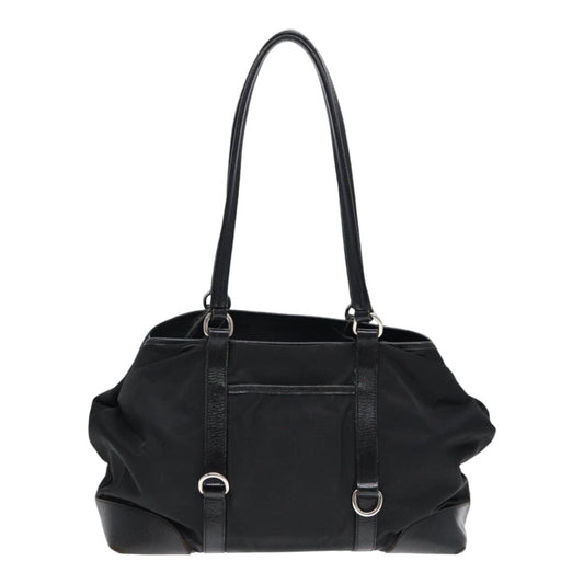 Luxury Prada Tote Bag Nylon Black Silver  88087