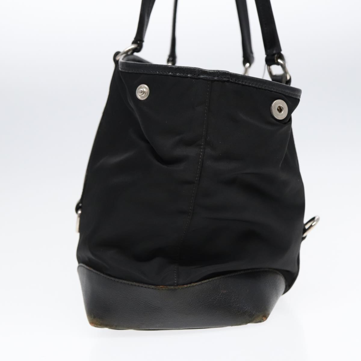 Luxury Prada Tote Bag Nylon Black Silver  88087