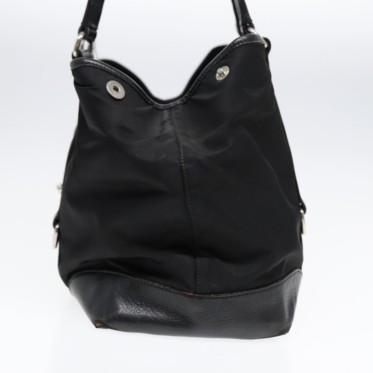Luxury Prada Tote Bag Nylon Black Silver  88087