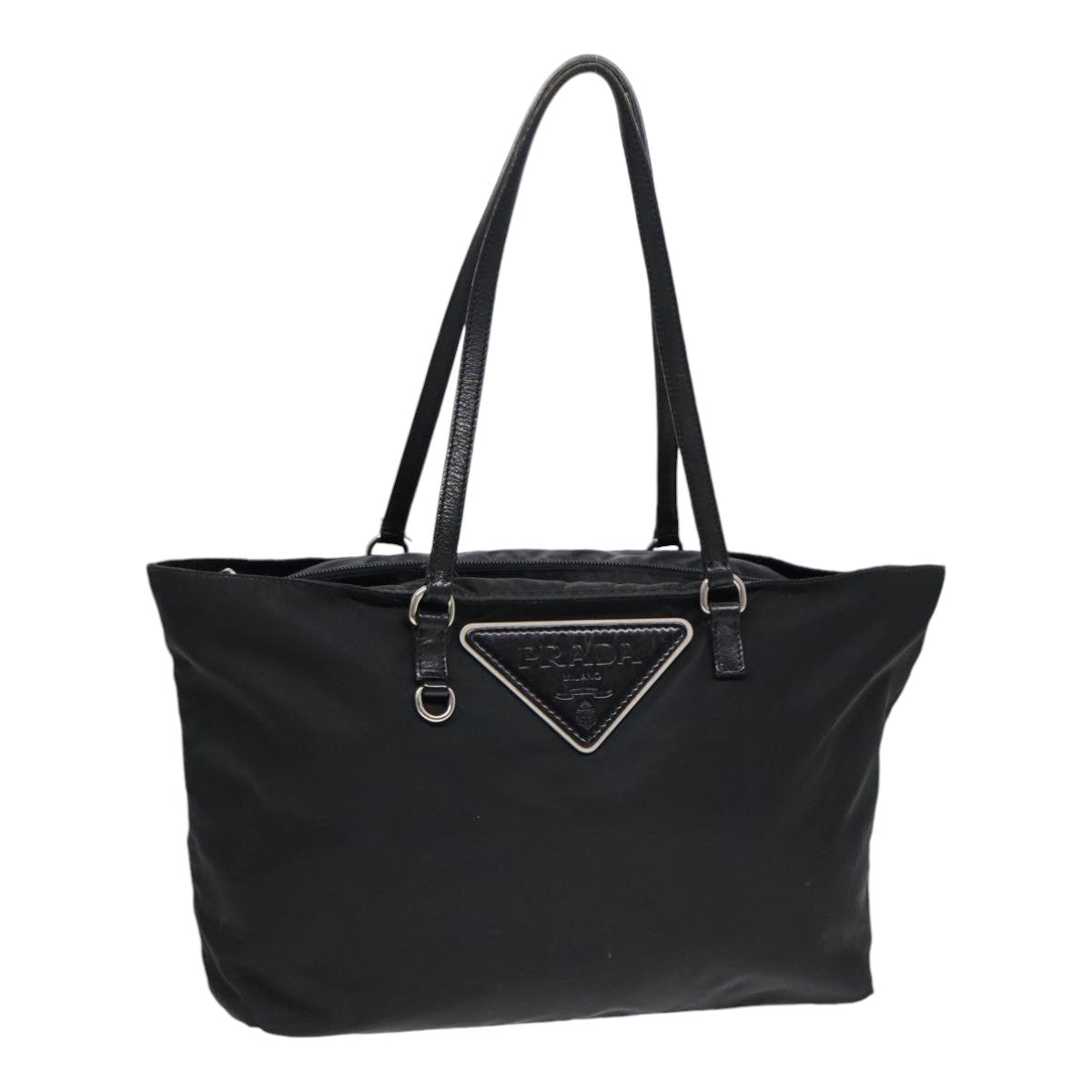Luxury Prada Tote Bag Nylon Silver Black  88088