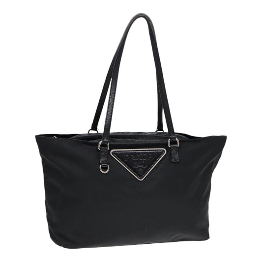 Luxury Prada Tote Bag Nylon Silver Black  88088