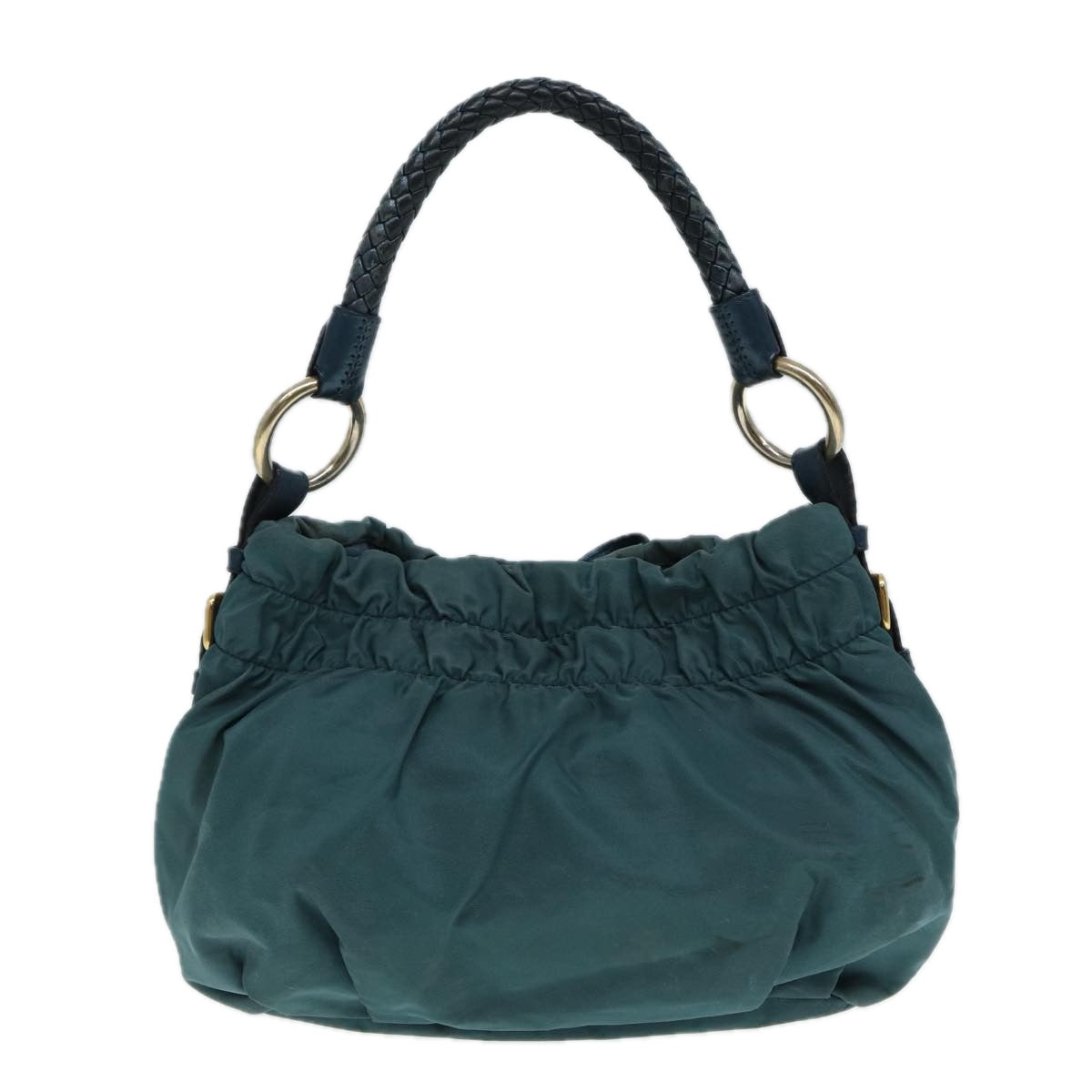 Luxury Prada Hand Bag Nylon Green Gold  88089