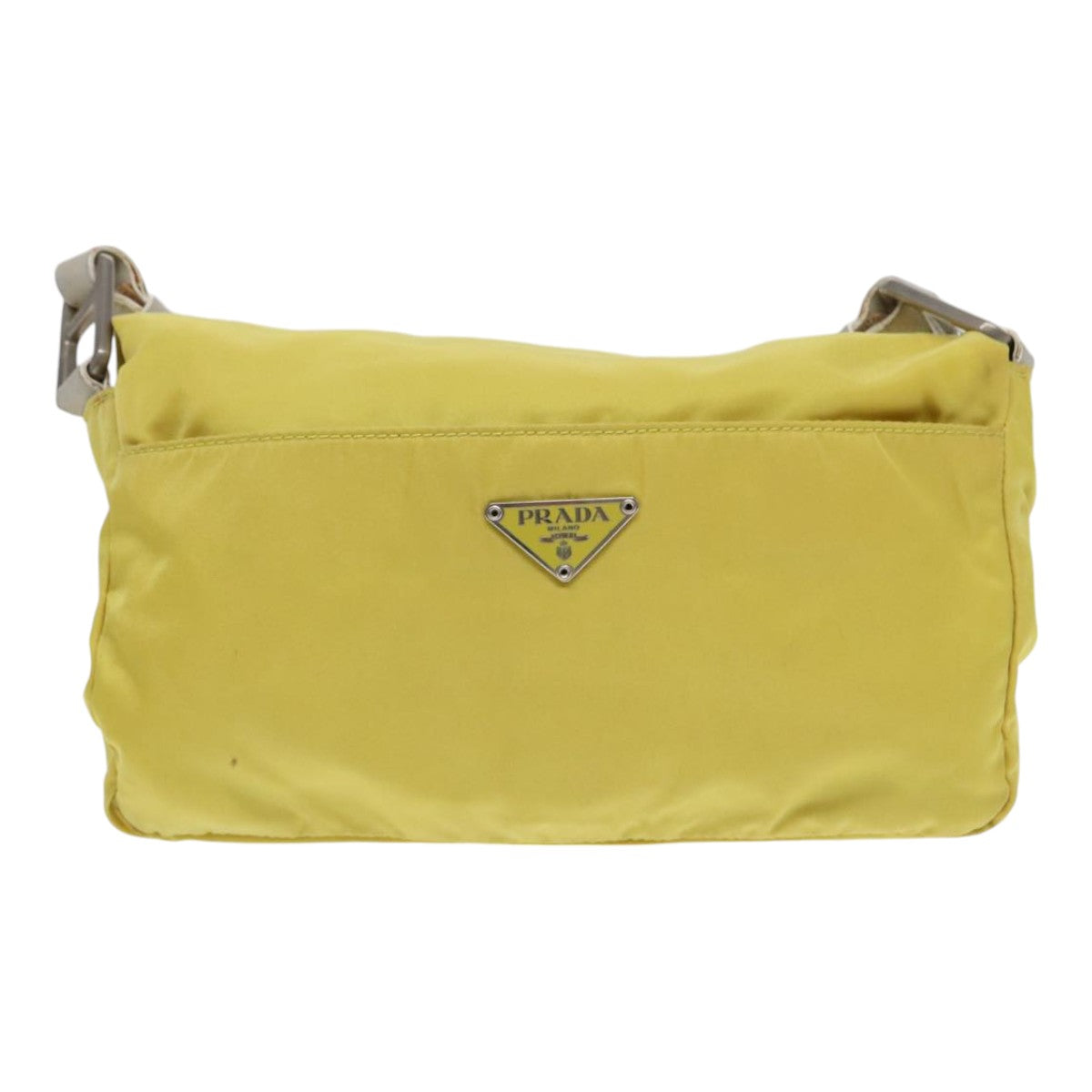 Luxury Prada Shoulder Bag Nylon Yellow Silver  88093