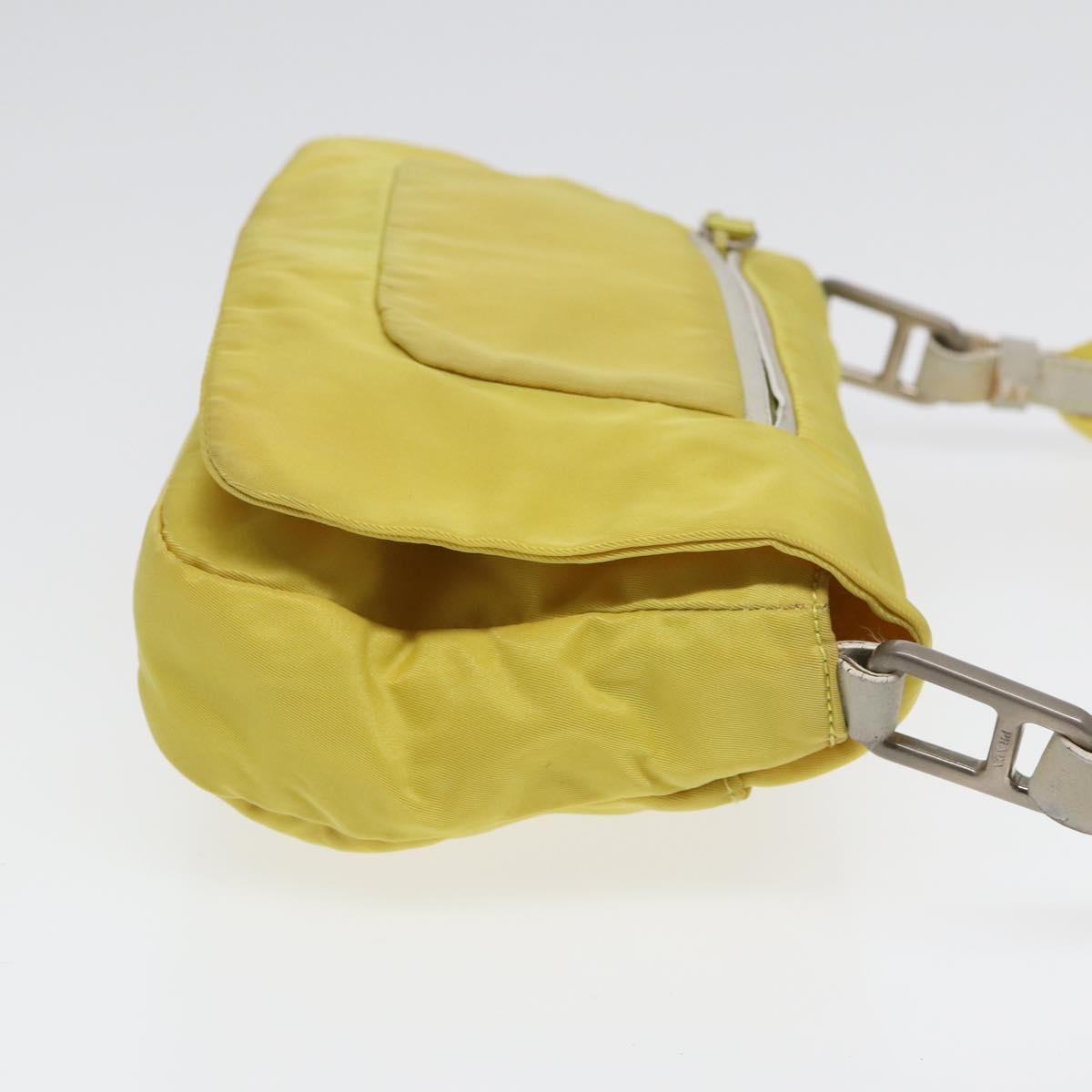 Luxury Prada Shoulder Bag Nylon Yellow Silver  88093