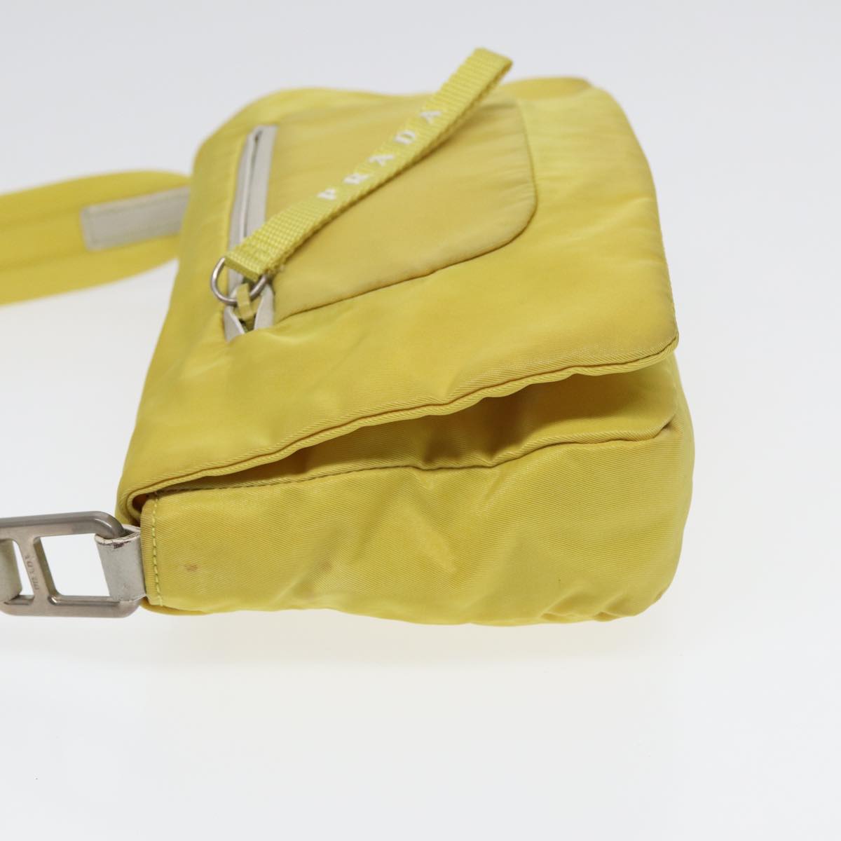 Luxury Prada Shoulder Bag Nylon Yellow Silver  88093