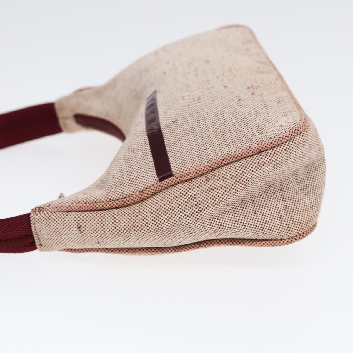 Luxury Prada Sports Hand Bag Canvas Beige Silver  88097