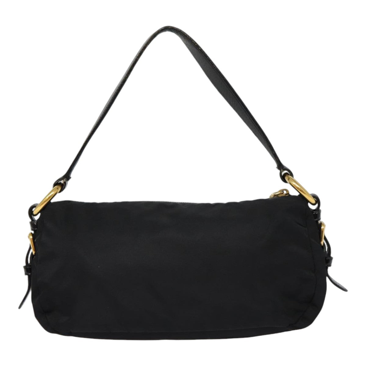 Luxury Prada Shoulder Bag Nylon Black Gold  88103