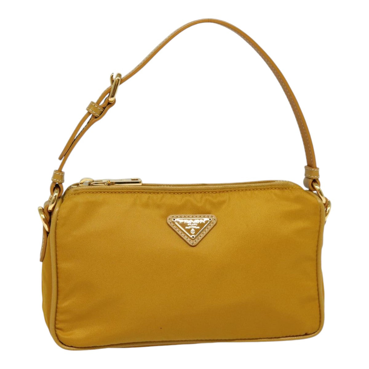 Luxury Prada Hand Bag Nylon Yellow Gold  88104