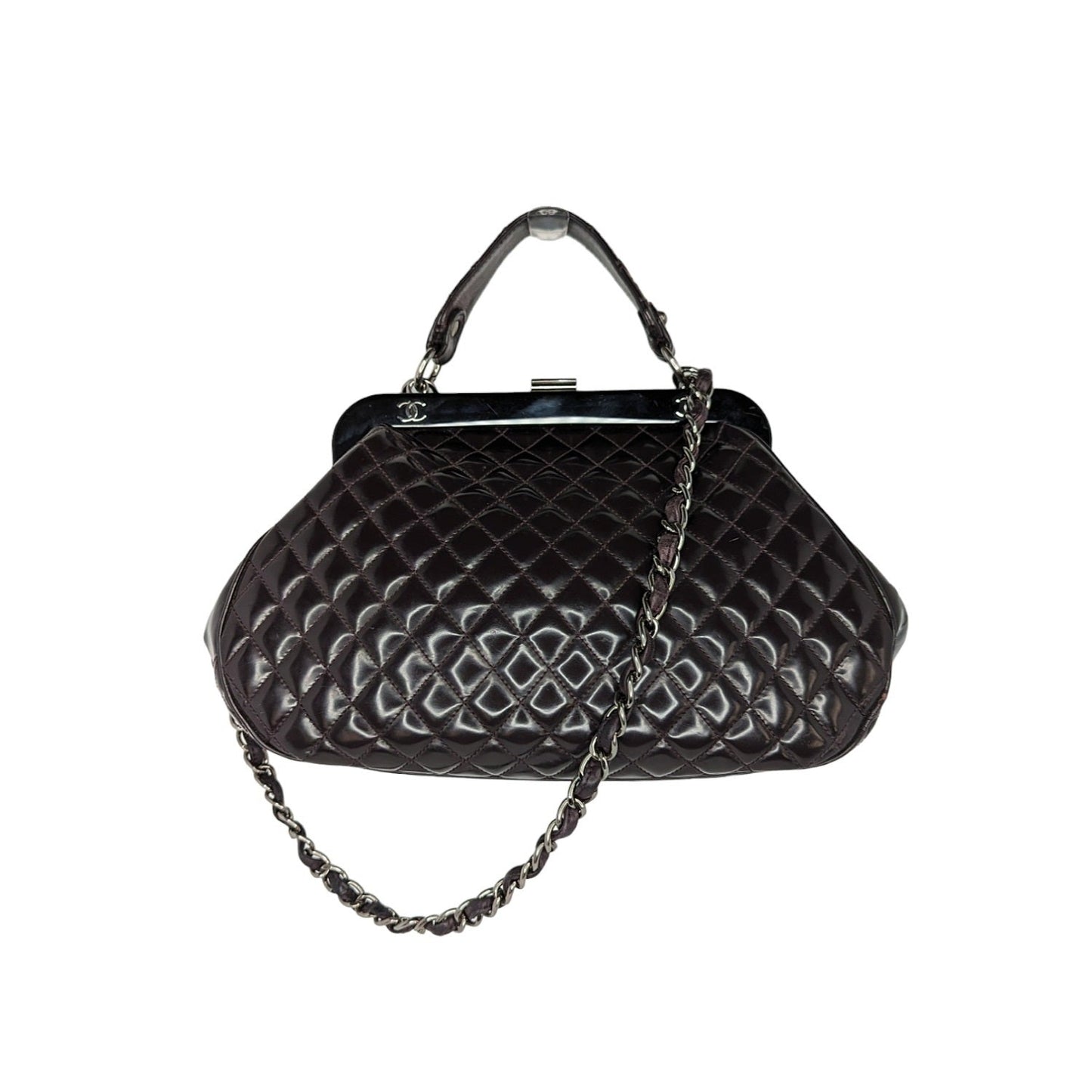 Luxury Chanel bag Vintage Mademoiselle Frame Satchel