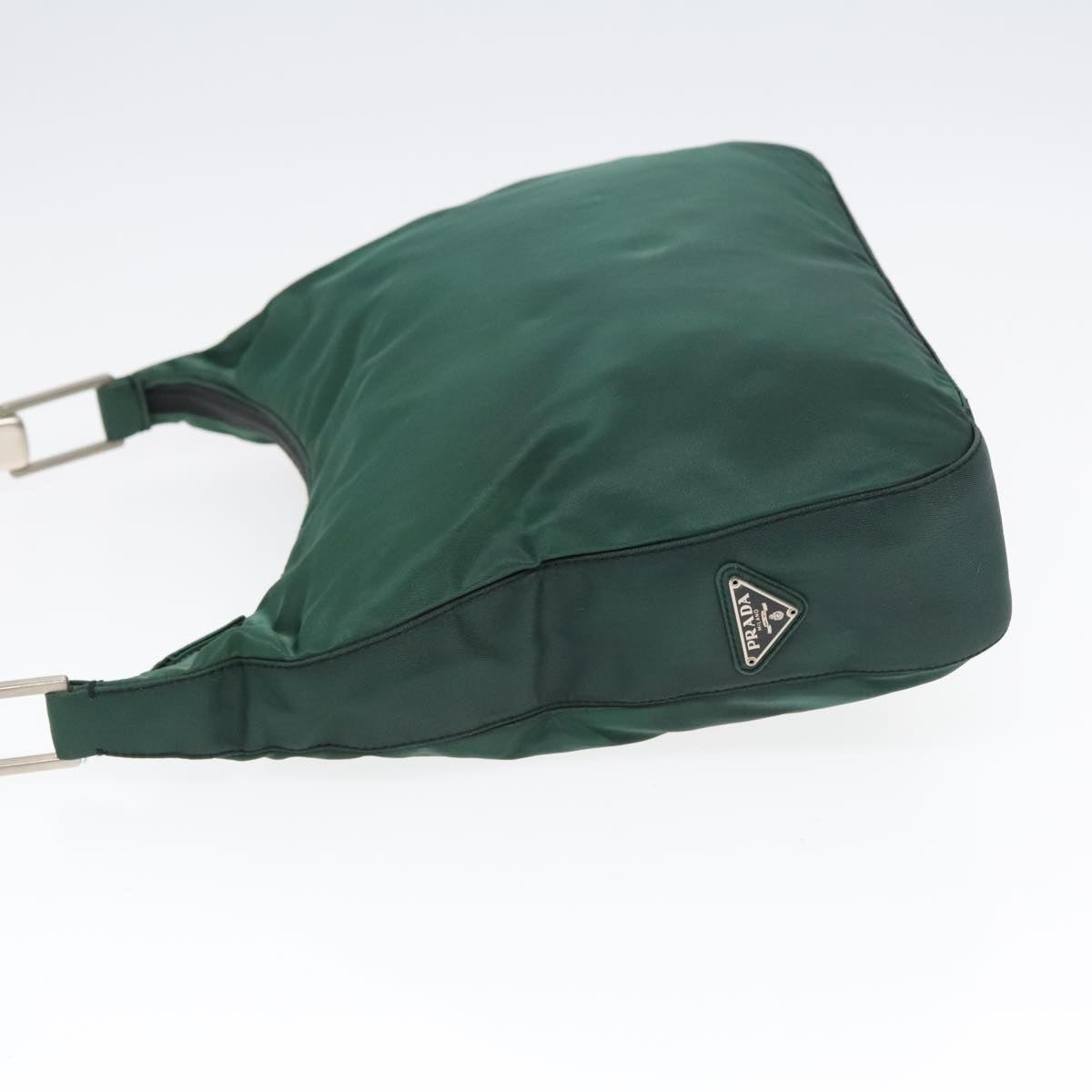 Luxury Prada Shoulder Bag Nylon Green Silver  88222