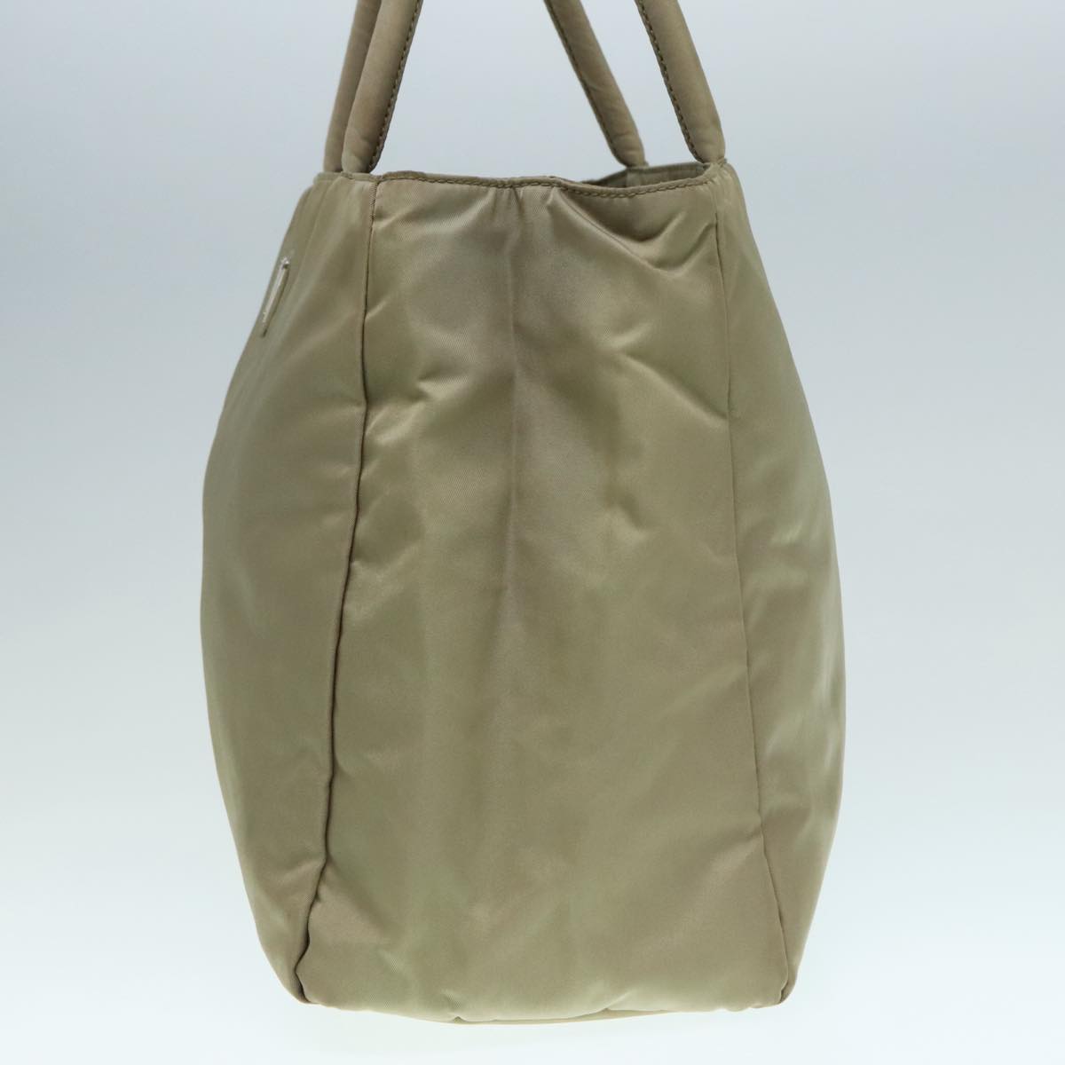 Luxury Prada Tote Bag Nylon Beige Silver  88224