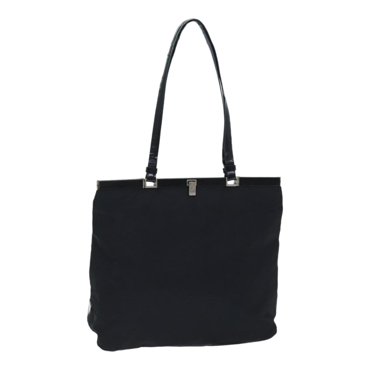Luxury Prada Tote Bag Nylon Black Silver  88230