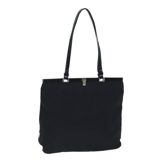 Luxury Prada Tote Bag Nylon Black Silver  88230