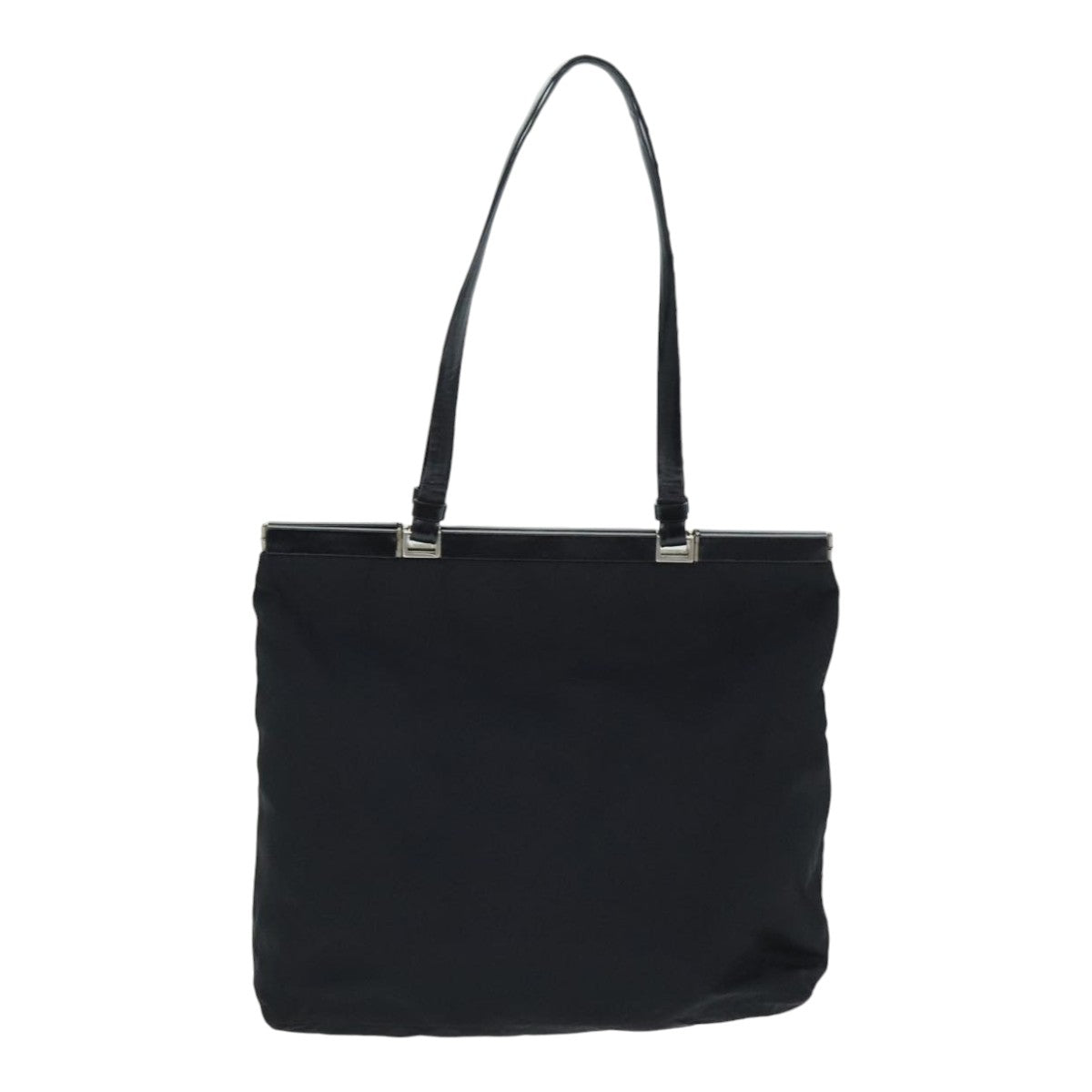 Luxury Prada Tote Bag Nylon Black Silver  88230